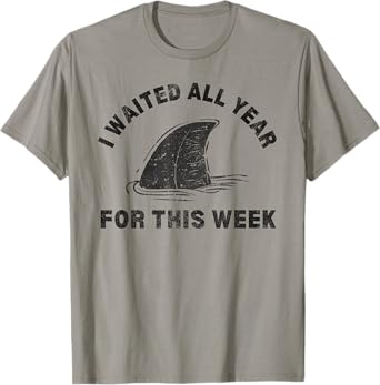 I Waited All Year For This Week 2024 Funny Shark Lover Ocean T-Shirt