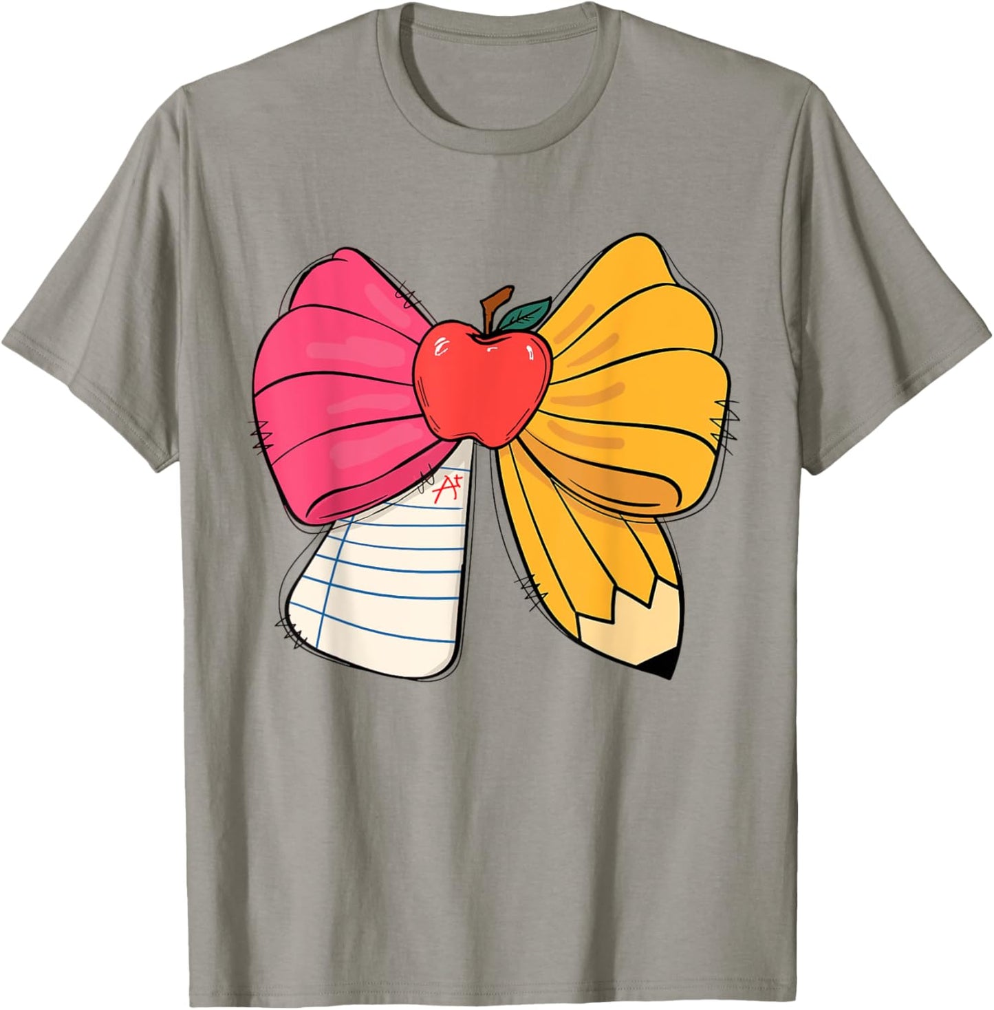 Girly Coquette Bow Pencil Teacher Student Back To School Cute T-shirt by TeeBrew