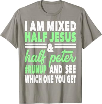 Mixed Half Jesus and Half Peter Gift for a Christians T-Shirt