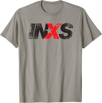 INXS โ Distressed Logo On Grey T-Shirt