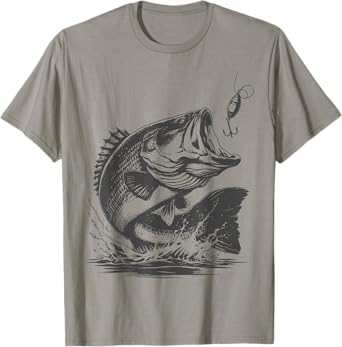 Vintage Bass Fishing Fishing Graphic Large Mouth Bass Fish T-Shirt