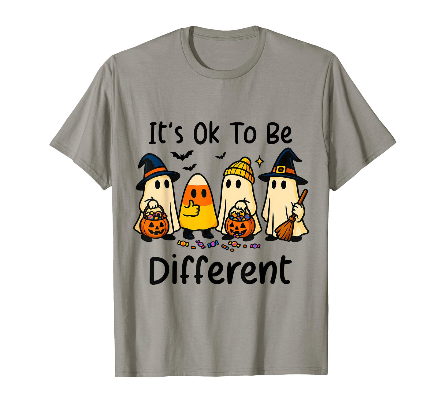 Halloween Candy Corn Ghost Its Ok to Be Different Kids Girl T-Shirt