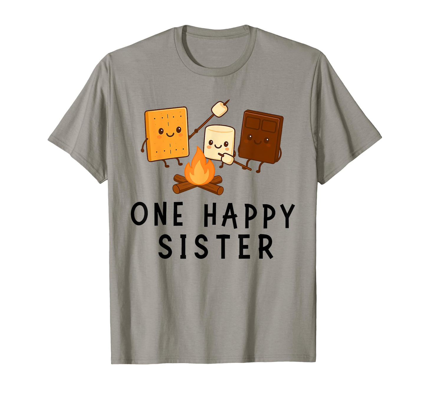 One Happy Sister Camping Theme Smores Birthday T-Shirt
