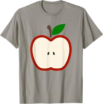 Cute Red Apple Slice Costume Healthy Fruit Minimal T-Shirt