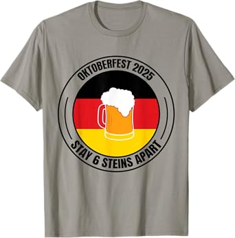 Oktoberfest 2025 6 Stein Apart Beer October Funny Drinking T-Shirt