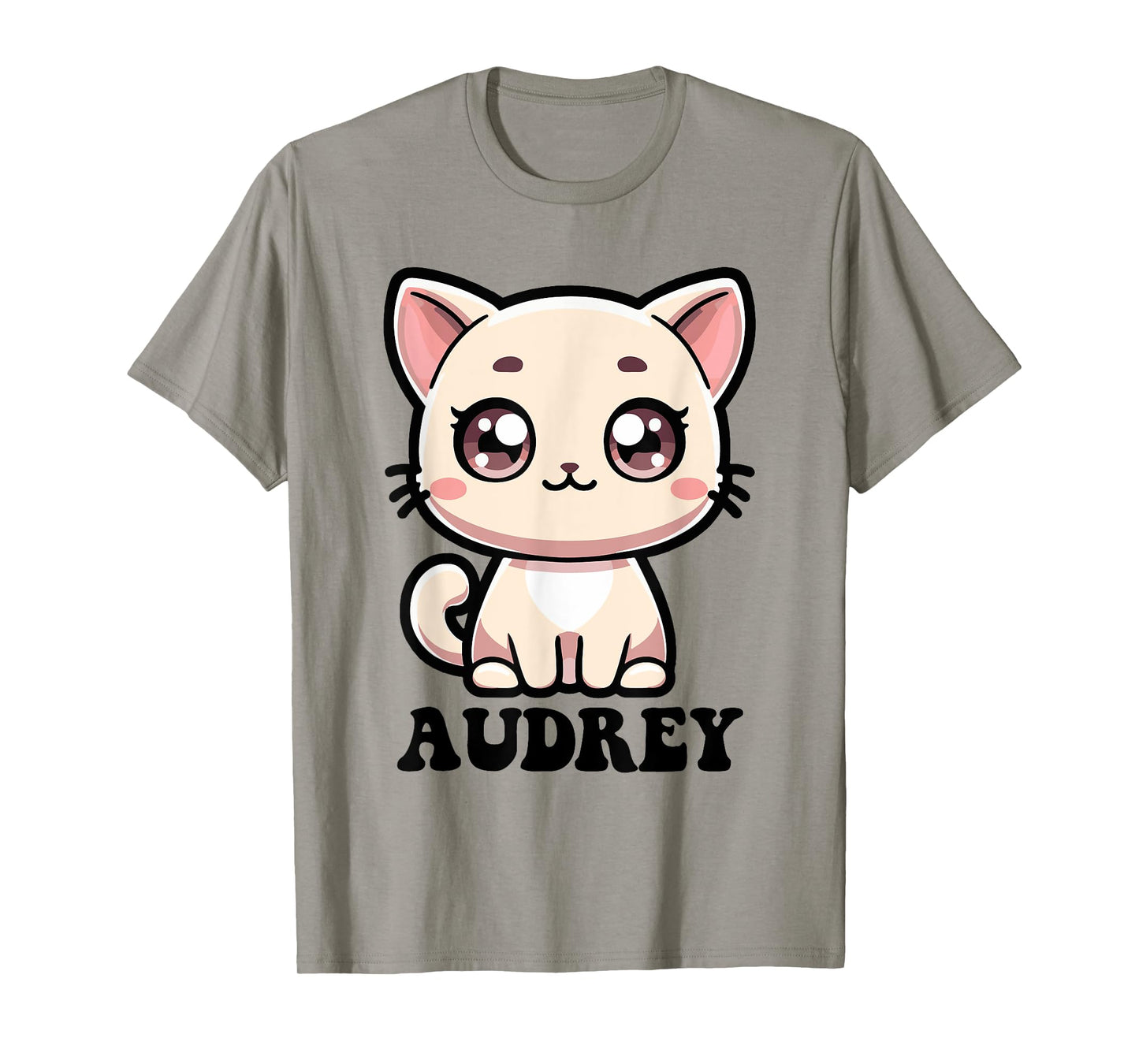 Audrey Cute Kitty Cat Design for Girls Name Audrey T-Shirt