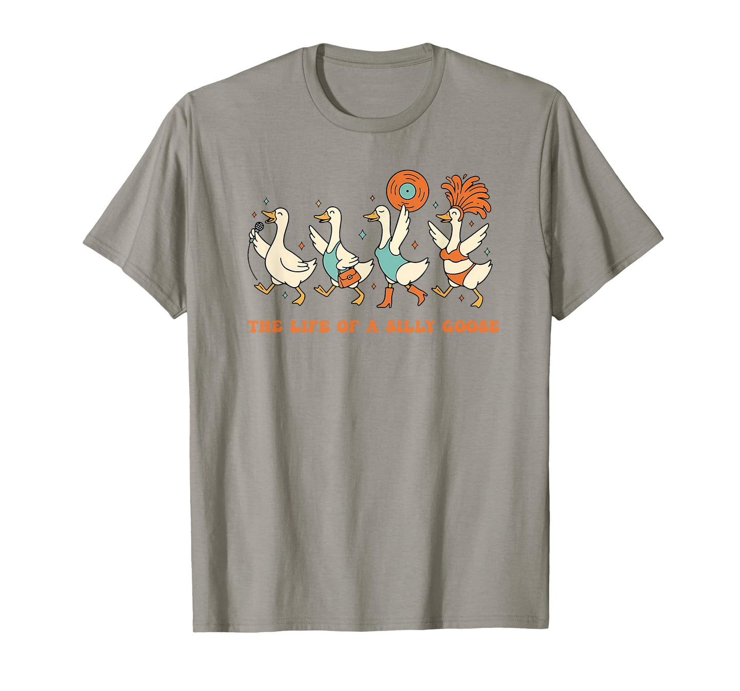 Funny The Life of a Silly Goose Retro Goose Meme Show Girl T-Shirt
