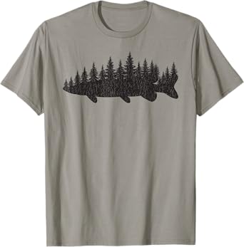 Northern Pike Treeline Fisherman Angling T-Shirt