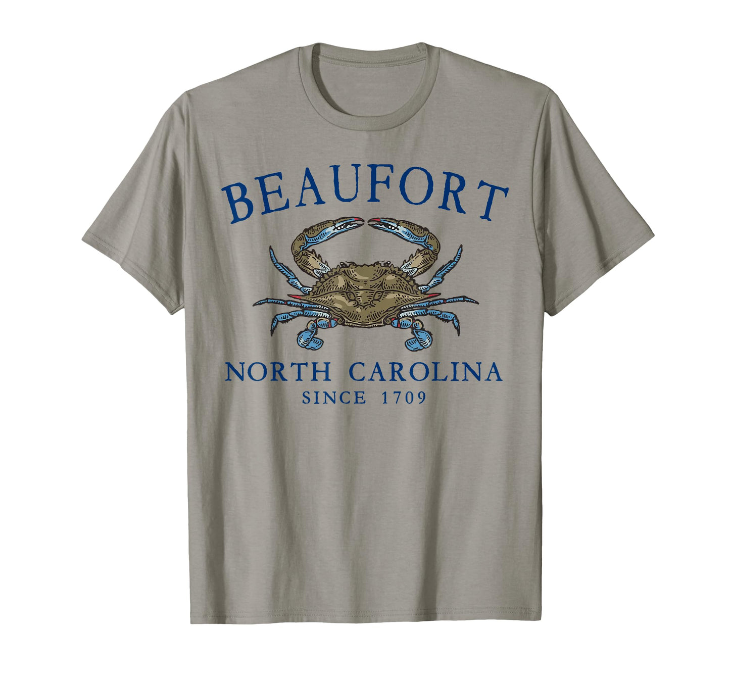 Beaufort North Carolina Blue Crab Since 1709 Navy Blue T-Shirt
