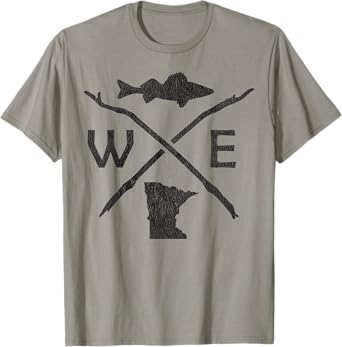 Walleye Fishing - Minnesota Walleye Fishing Compass Gift T-Shirt