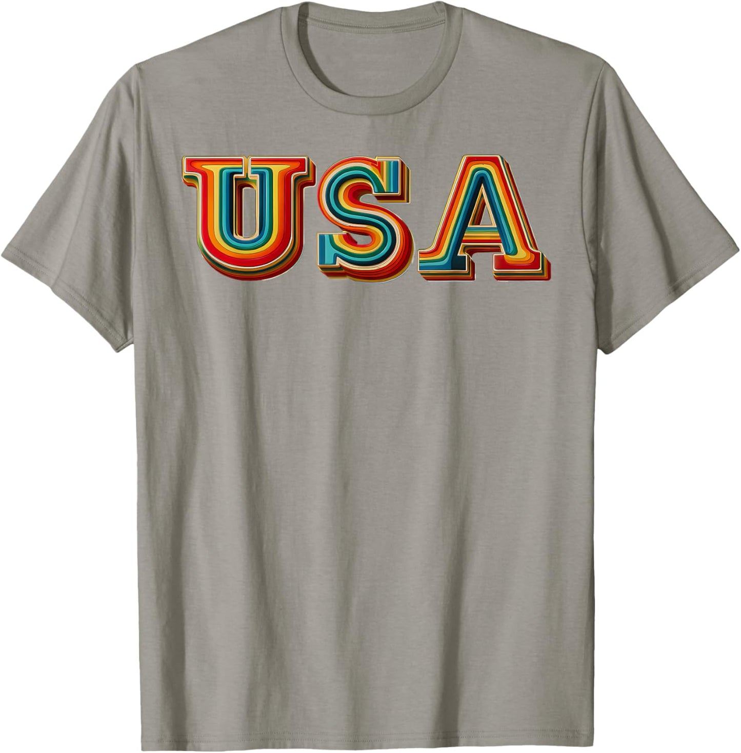 Retro 70's Love Vibes Rainbow USA Patriotic Pride Month T-Shirt