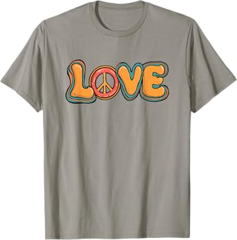 Cute LOVE Retro Hippie Theme 60's 70's Peace Sign LOVE T-Shirt