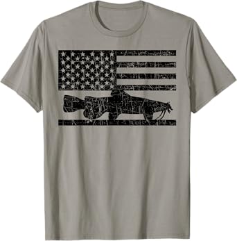 Catfishing American Flag USA - Catfish Angler T-Shirt