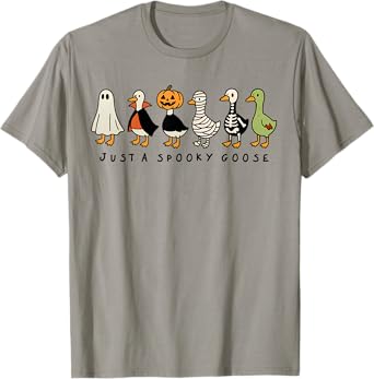 Just A Spooky Goose Halloween Silly Goose Funny Halloween T-Shirt