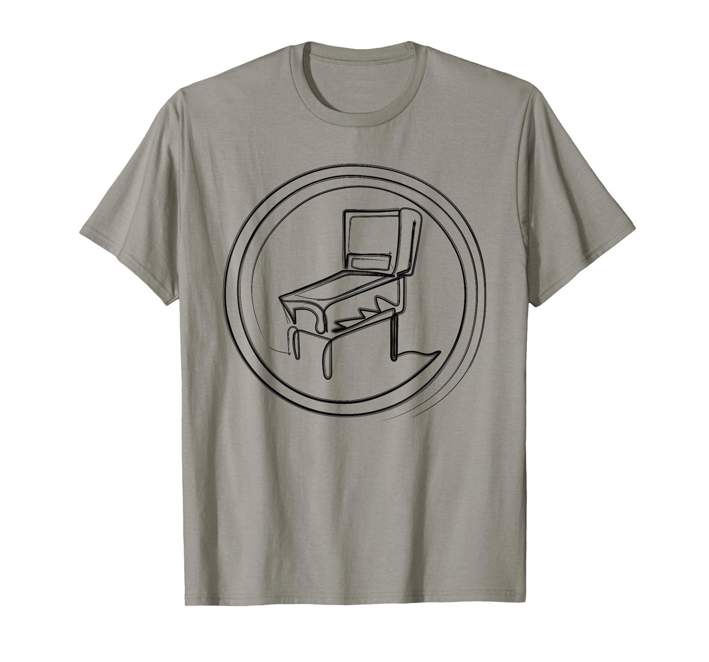 Pinball Machine Badge Minimalist One Line Drawing T-Shirt