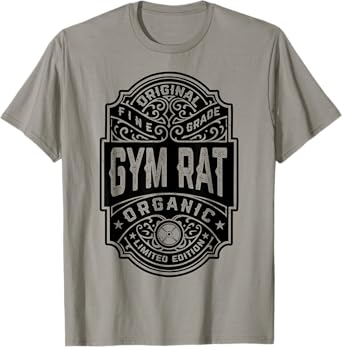 Gym Rat Vintage Whiskey Label Bodybuilding Gym Workout Men T-Shirt
