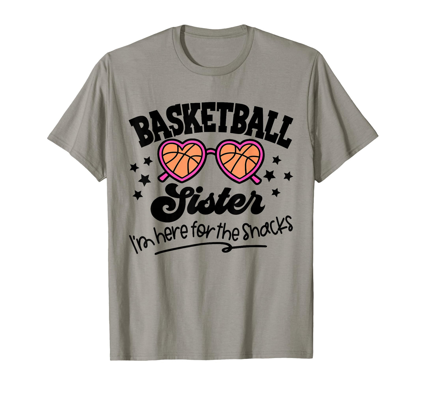 Cute Basketball Sister I'm Just Here For The Snacks Game Day T-Shirt