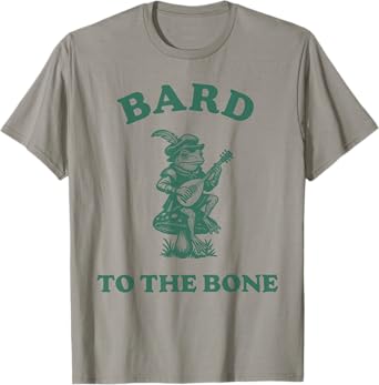 Bard To The Bone Funny Frog Lute Musician Quote T-Shirt