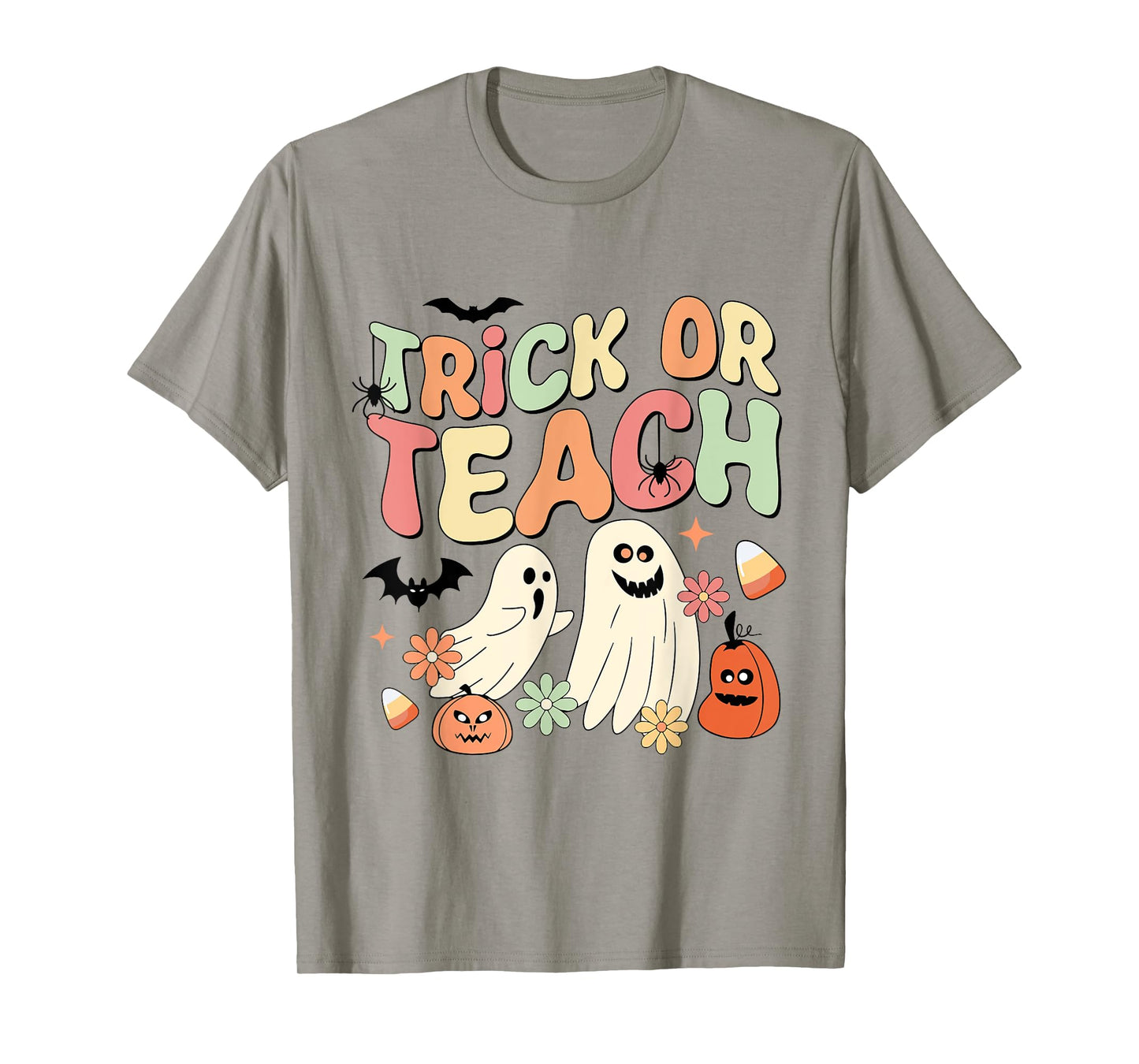 Trick or Teach Ghost Halloween Teacher Life Spooky Season T-Shirt