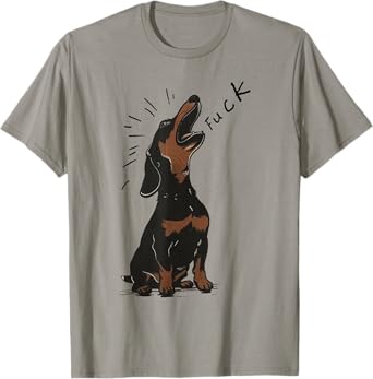 Angry - Dachshund Dog Fuck Howling Yelling Art T-Shirt
