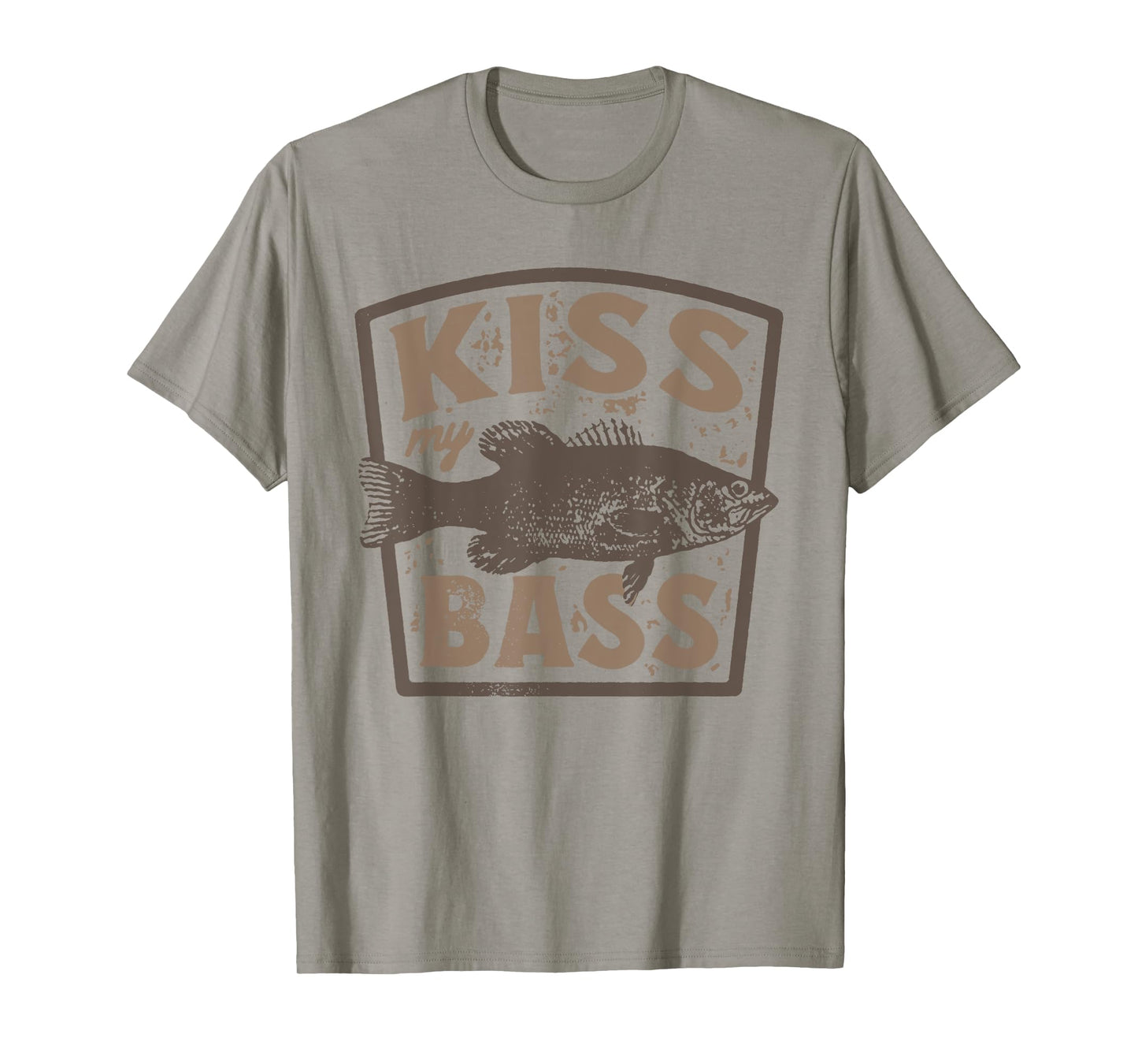 Funny Kiss My-Bass Fishing Lover Bass Fisher Womens Mens T-Shirt