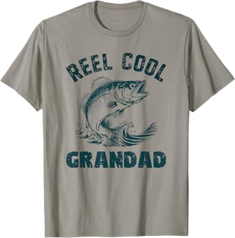 Reel Cool Grandad Fishing Grandpa Vintage Style T-Shirt