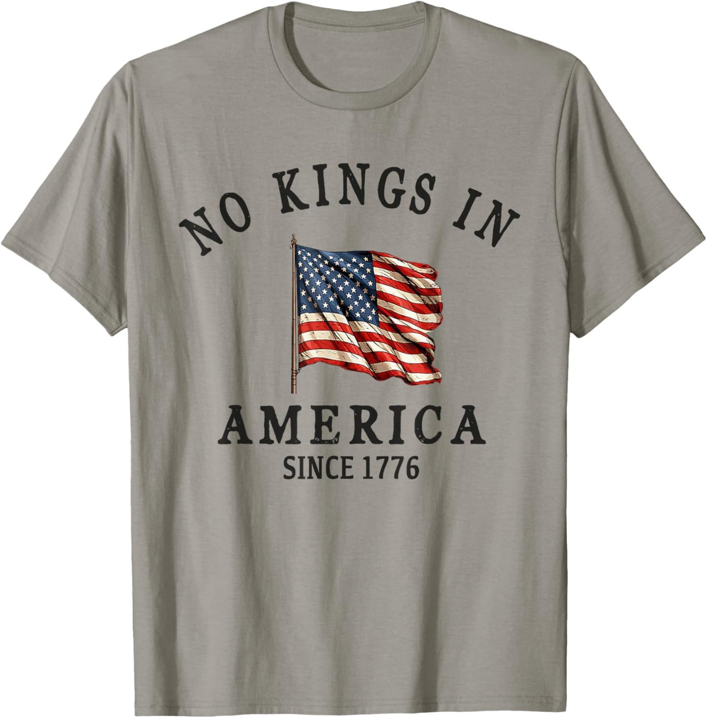 No Kings In America Since 1776 American Flag 4th Of July T-shirt