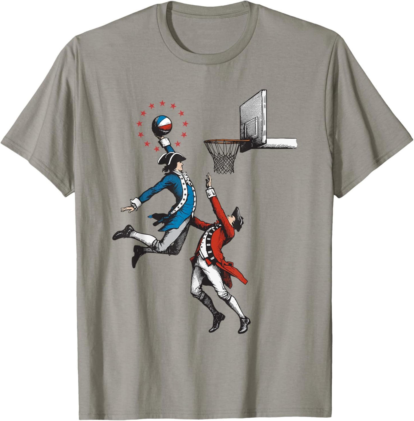 Funny 4th Of July - Patriotic Slam Dunk - Vintage Basketball T-shirt