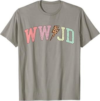 WWJD What Would Jesus Do Christian Bible Vintage Leopard T-Shirt