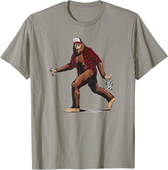 Beer Drinking Big Foot Graphic T-Shirt