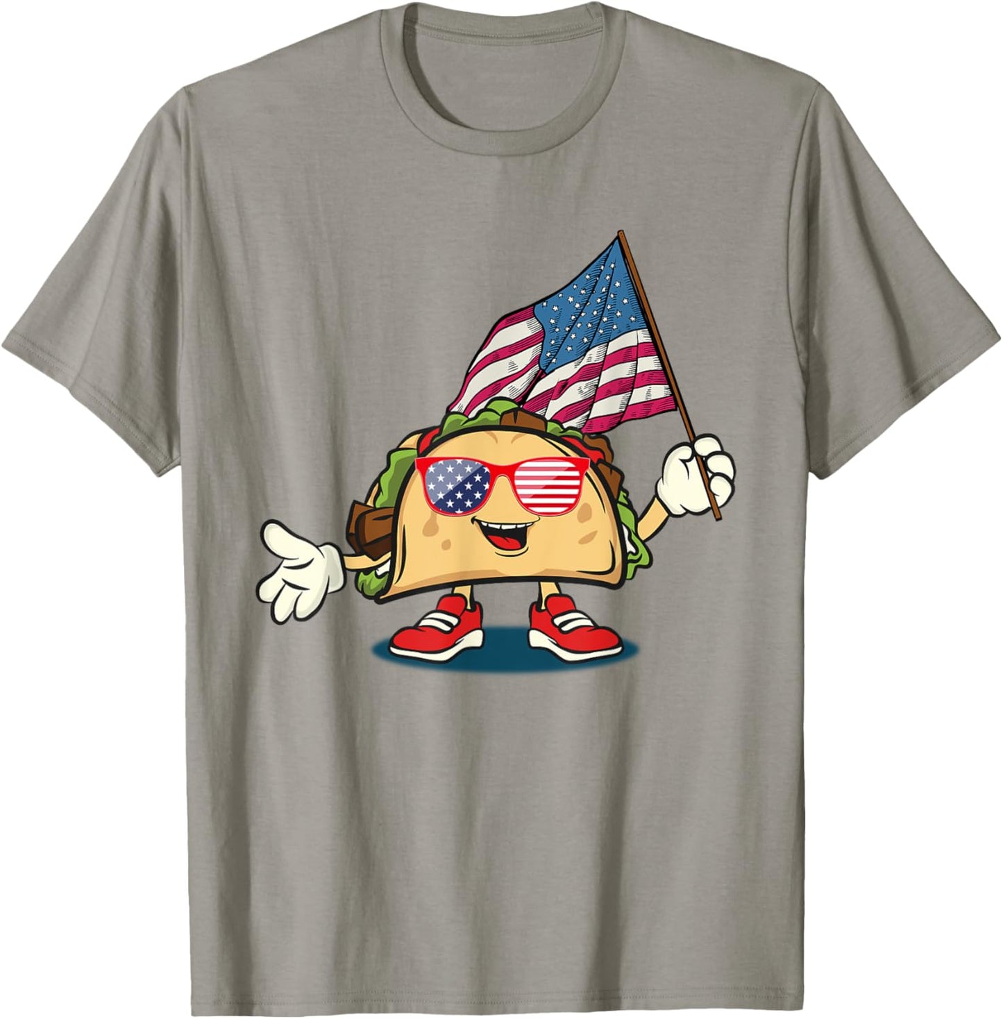 Taco Sunglasses American Flag Funny 4th Of July Patriotic T-Shirt