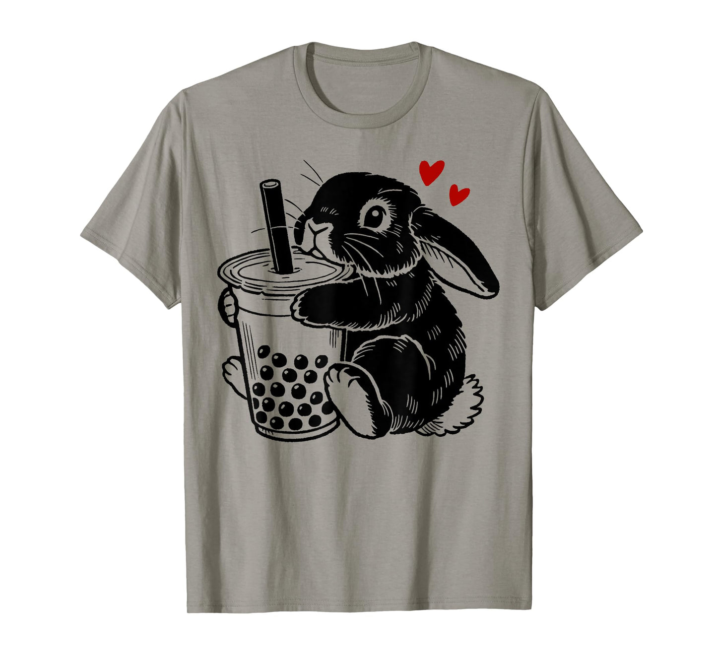 Holland Lop Rabbit Loves Boba Tea Bunny & Bubble Tea Lovers T-Shirt