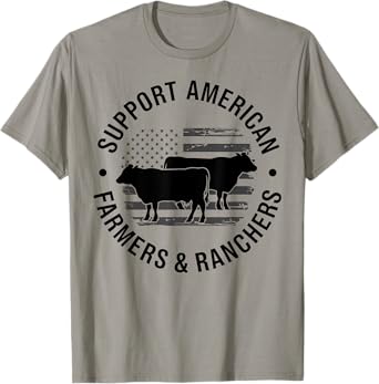 Farmer Support American Farmers Ranchers Cow Cattle USA T-Shirt
