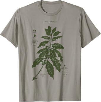 Vintage Coffee Plant Diagram Coffee Arabica Botanical T-Shirt