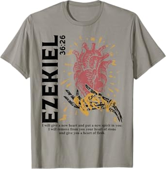 Vintage Ezekiel 36-26 Heart Of Flesh Bible Verse Christian T-Shirt