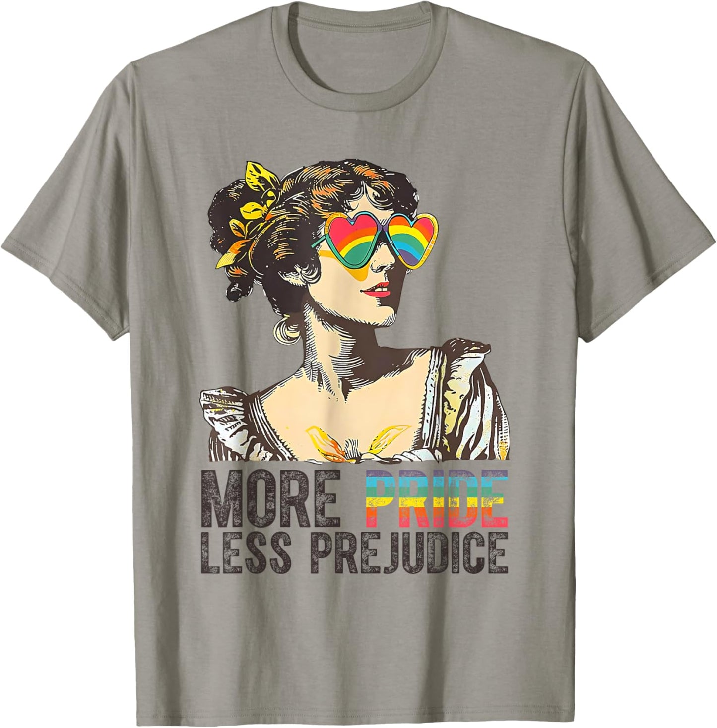 More Pride Less Prejudice LGBTQ Retro Vintage Tee by TeeBrew