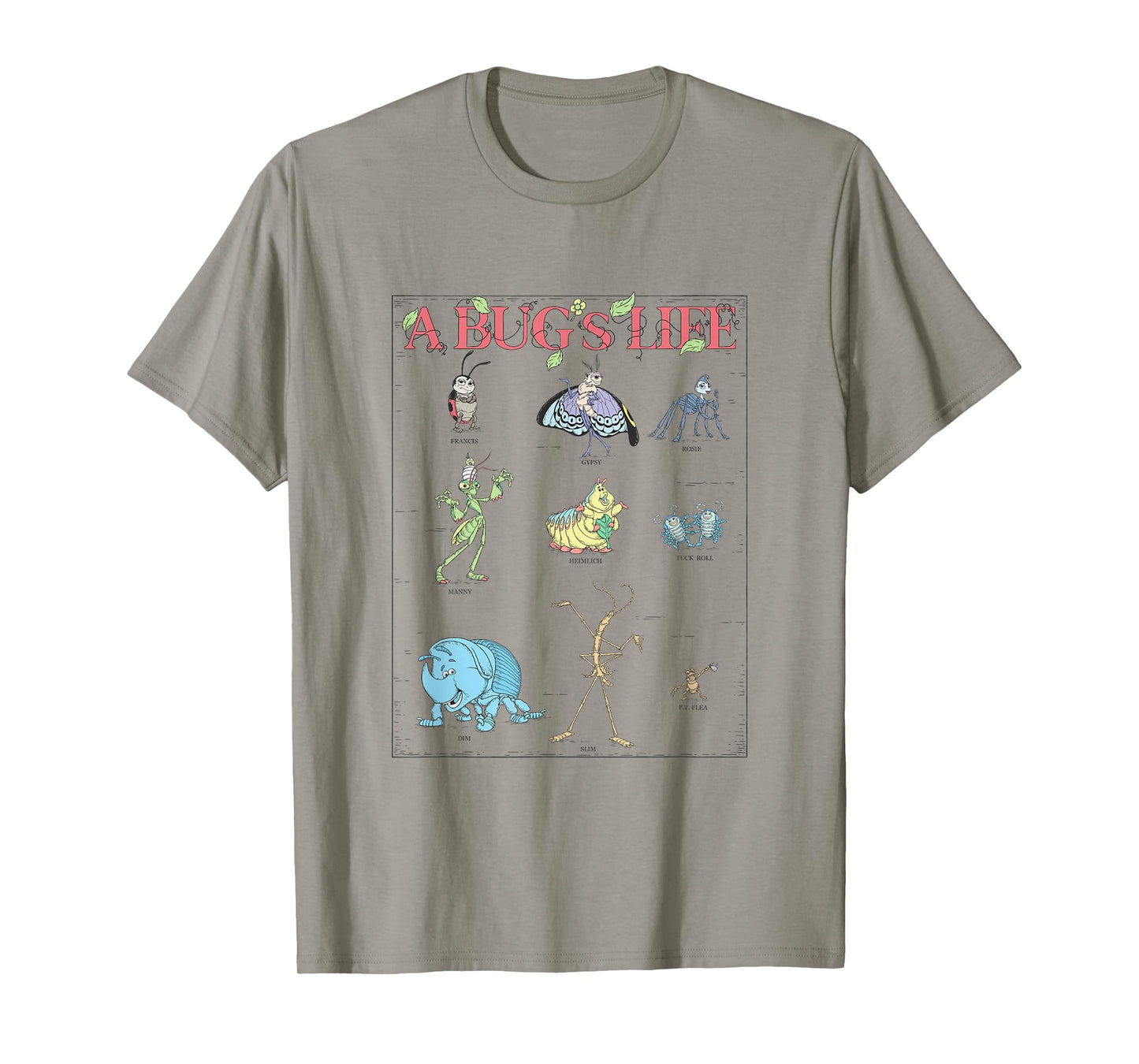 Disney Pixar A Bug's Life Iconic Circus Bugs Characters Logo T-Shirt