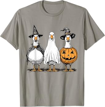 Boo Ghost Goose Halloween Goose Summerween Pumpkin T-Shirt