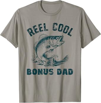 Reel Cool Bonus Dad Fishing Vintage Style Step-Dad StepDad T-Shirt