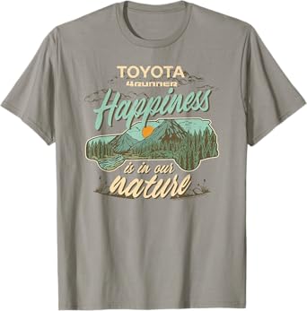 Toyota 4 Runner Happiness In The Nature Retro Chest Logo T-Shirt