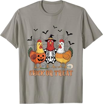 Funny Halloween Tee Chick Or Treat Halloween Chicken T-Shirt