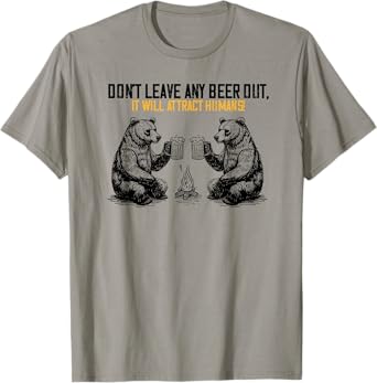 Camping Campsite Black Bear Wilderness and Beer Men T-Shirt