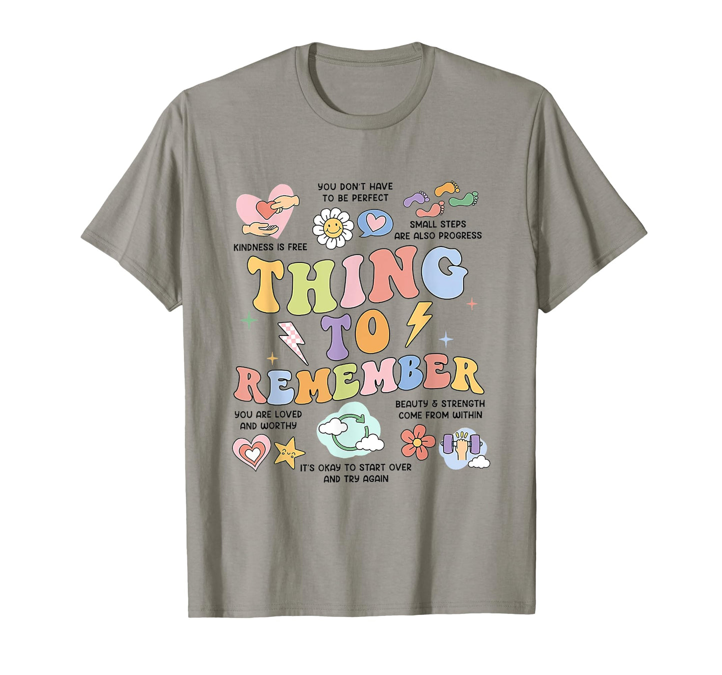 Mental Health Things to Remember CBT DBT Therapy Counseling T-Shirt