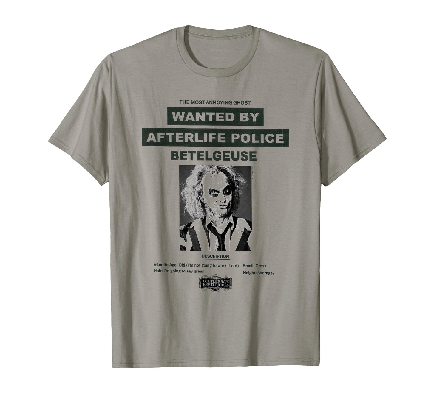 Beetlejuice Wanted Poster Betelgeuse Ghost Movie T-Shirt