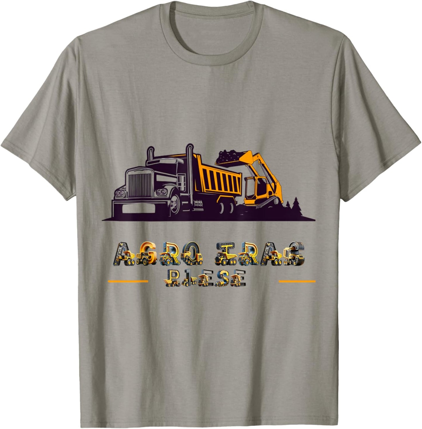 Agro Trucks Excavator Loader Construction Graphic Tee