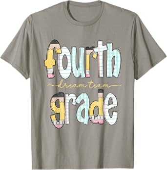 Fourth Grade Dream Team Pencil Back To School Boys Girls T-Shirt