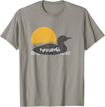 Vintage Minnesota T-shirt Minnesota State Bird Loon Gift T-Shirt