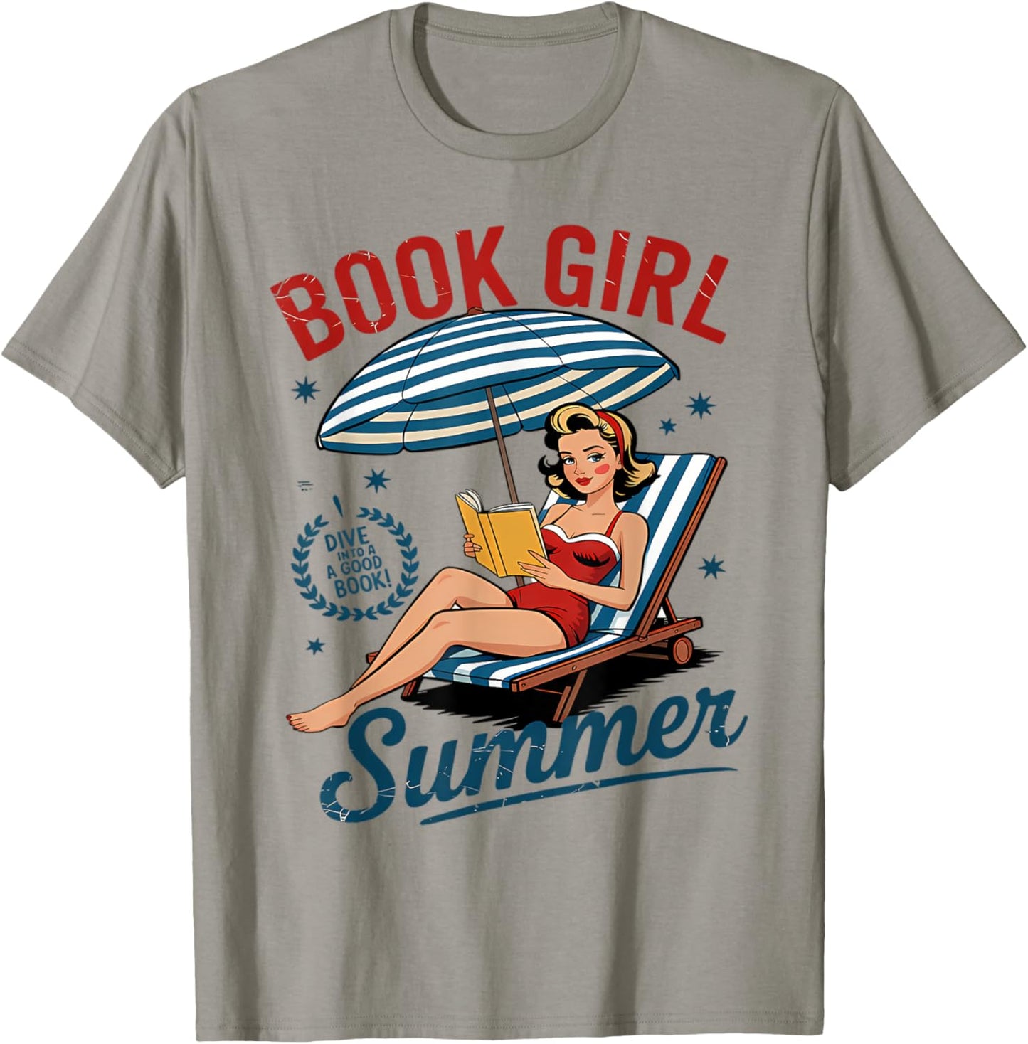 Girl Reading Book Summer Funny Beach Vacation For Book Lover T-Shirt