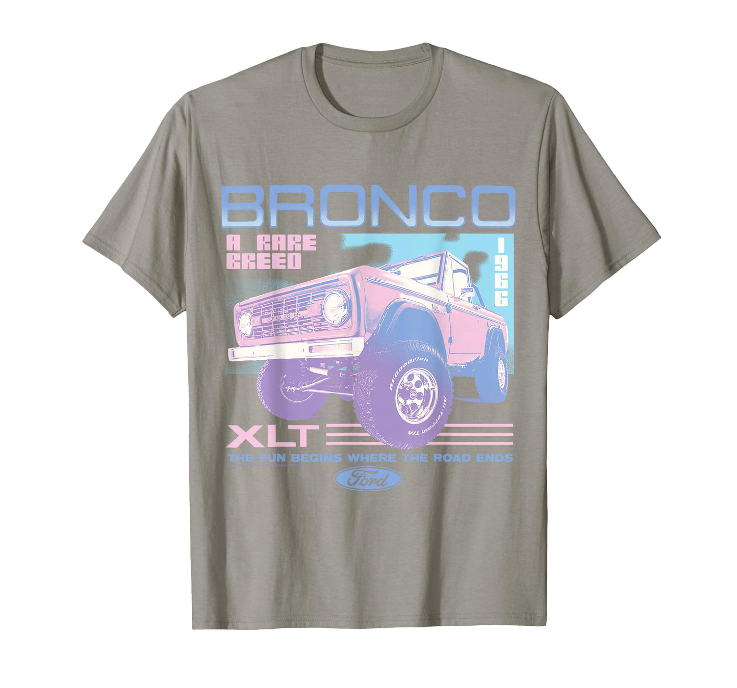 Ford - Pastel Bronco XLT Rare Breed Fun Begins 1966 T-Shirt