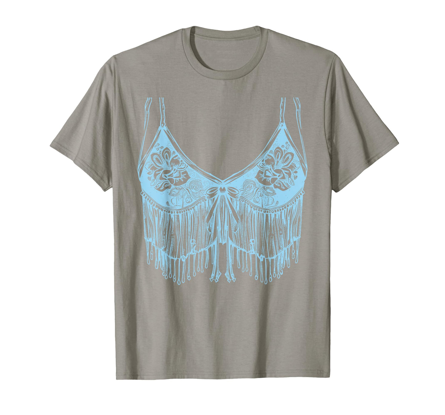 Lingerie Bra graphic Print Cowgirl Fringe Trend Sexy Country T-Shirt